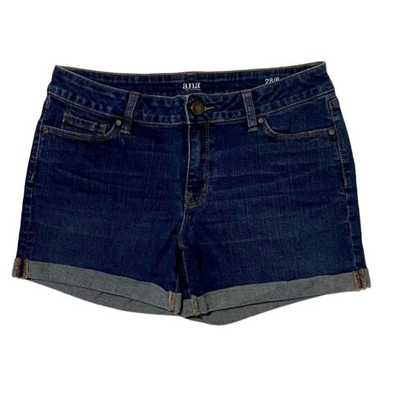 A.N.A. New Approach Denim Shorts ~ Blue Cuff Bottoms ~ Size 28/6 ~ EUC!! - Picture 1 of 6